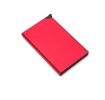 Zovyvol Zwart Metalen Doos Portemonnee Enkele Doos Aluminium Credit Kaarthouder Slim Rfid Protector Card Gevallen X55 rood