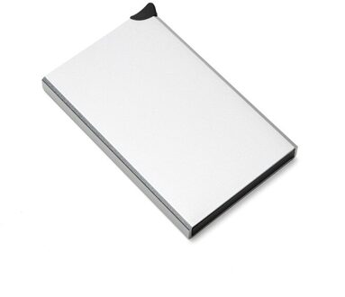 Zovyvol Zwart Metalen Doos Portemonnee Enkele Doos Aluminium Credit Kaarthouder Slim Rfid Protector Card Gevallen X55 zilver