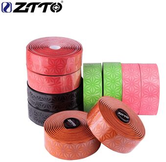 Ztto 1 Paar Racefiets Stuur Tapes Dode Vlieg Fiets Band Pu Lederen Antislip Sweat-Absorberende Wrap sticky Fietsen Accessaries oranje