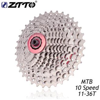 Ztto Mtb 10 S Freewheel 10 Speed Cassette 11-36T Zilver Stalen Vliegwiel Voor Onderdelen Fietsen Mountainbike fiets Deel Accessoires