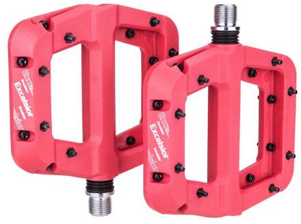 Ztto Mtb Pedaal Bus Lagers Nylon Ultralight Platte Pedaal Weg Mountainbike Bmx Anti-Slip Grote Voet Plastic Fiets pedaal rood