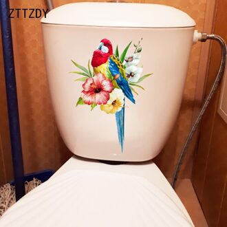 Zttzdy 18.5Cm × 25Cm Geschilderd Cartoon Wc Stickers Bloem Vogel Thuis Kamer Wanddecoratie Accessoires T2-0898