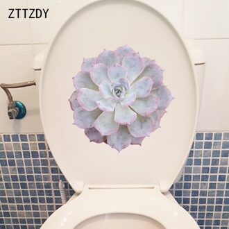 Zttzdy 22 × 22.7Cm Blauwe Steen Lotus Vetplanten Wc Cover Stickers Cartoon Thuis Wanddecoratie T6-0089