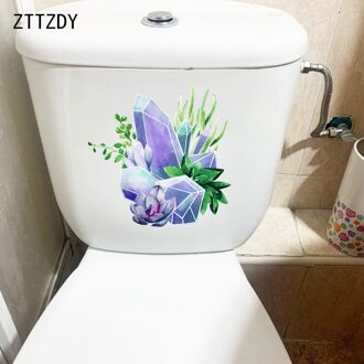 Zttzdy 22.6 × 22.7Cm Crystal Gem Plant Mode Woonkamer Muurstickers Home Wc Decoratie T6-0296