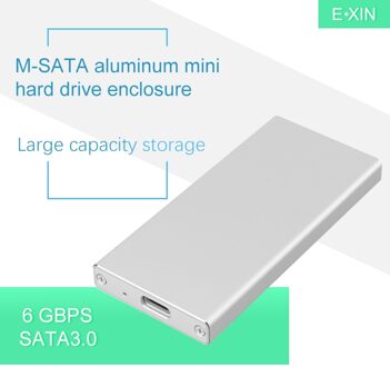 ZUCZUG Aluminium USB3.1 Type-C mSATA SSD Behuizing USB3.0 mSATA SSD Case Schroefbevestiging Met Data Kabel Voor Windows /Linux/Mac