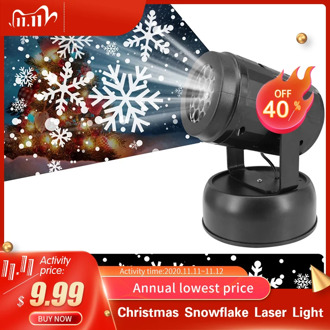 ZUCZUG Christmas Snowflake Laser Light Snowfall Projector Moving Snow Garden Laser Projector Lamp For New Year Party decor