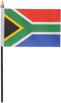 Zuid Afrika - mini vlaggetje van 10 x 15 cm op stokje - Landen vlag - H27 cm