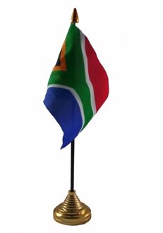 Zuid Afrika tafelvlaggetje - 10 x 15 cm - op standaard - hoogte 27 cm - versiering