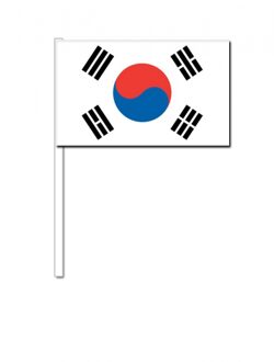 Zuid Korea zwaai vlaggetjes 12 x 24 cm