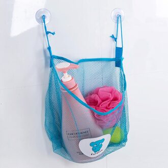 Zuig Opslag Vouwen Opknoping Mesh Netto Zak Milieuvriendelijke Badkamer Douche Speelgoed Organizer Keuken Puin Mesh Tas Organisatie blauw