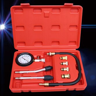 Zuigerveer Gas Motor Cilinder Compressie Tester Manometer Tester Kit Motor Auto Benzine Motorfiets Manometer Adapter