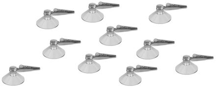 Zuignap clips - 10x - met krokodillen ophang klem van 4 cm - Versieringen / feestartikelen ophangen