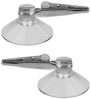 Zuignap clips - Set van 15x stuks - met krokodillen ophang klem van 4 cm - Versieringen / feestartik