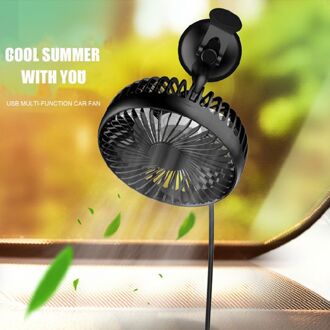 Zuignap Enkele Kop 5.5 Inch Auto Fan 12V24V Universele Grote Wind Drie Snelheidscontrole Usb Auto Fan