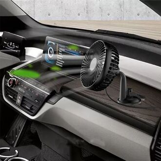 Zuignap Enkele Kop 5.5 Inch Auto Fan 12V24V Universele Grote Wind Drie Snelheidscontrole Usb Auto Fan