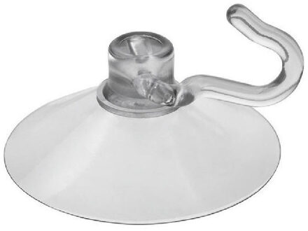 Zuignap met haak van kunststof 5 cm - 5x - Feestartikelen en bordjes ophangen - Ophanghaken