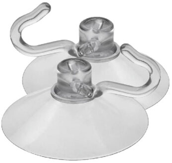 Zuignap met haak van kunststof 5 cm - 6x - Feestartikelen en bordjes ophangen - Ophanghaken