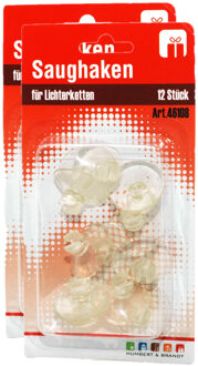 Zuignappen haakjes/ophanghaakjes - 24x stuks - 3,2 cm