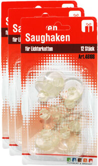 Zuignappen haakjes/ophanghaakjes - 36x stuks - 3,2 cm