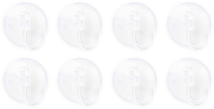 Zuignappen met haakje (8st) Wit - Transparant