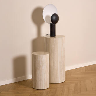 Zuil 'Flavian' Travertinlook, Set van 2 stuks, kleur Beige