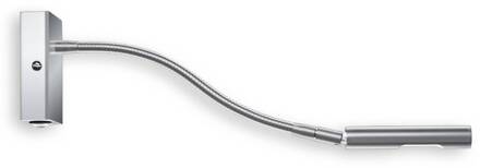 Zuinige LED wandlamp MODEL, mat nikkel alu / grijs / zink