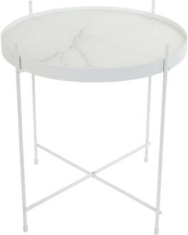 Zuiver Cupid Marble Bijzettafel Wit