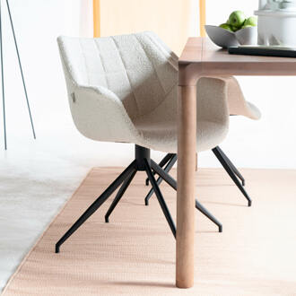 Zuiver Draaibare Eetkamerstoel 'Doulton' Bouclé Naturel