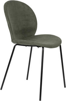 Zuiver Eetkamerstoel 'Bonnet' Ribstof Groen