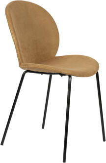 Zuiver Eetkamerstoel 'Bonnet' Ribstof, kleur Okergeel