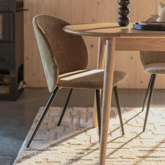 Zuiver Eetkamerstoel 'Cozy' Velvet, kleur Mustard Mosterd