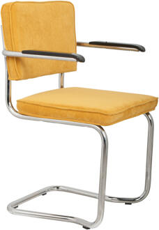 Zuiver Eetkamerstoel Ridge Kink Rib Geel Armsteun