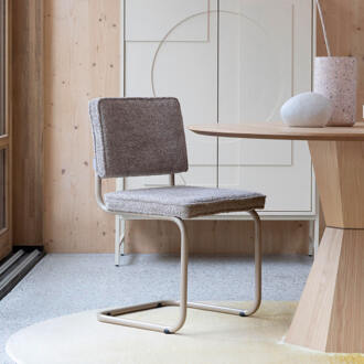 Zuiver Eetkamerstoel 'Ridge' Soft, Bouclé, kleur Beige