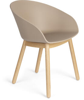 Zuiver Eetkamerstoel 'Void' Eiken en gerecycled PP, kleur Latte Brown Latte Bruin