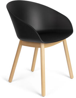 Zuiver Eetkamerstoel 'Void' Eiken en gerecycled PP, kleur Zwart
