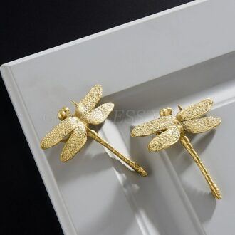 Zuiver Koper Libelle Decoratie Handgrepen Gold Lade Kast Deur Kast Kledingkast Dresser Pulls Knoppen Meubilair Hardware