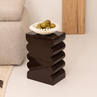 Zuiver Krukje/Bijzettafel 'Curves' 30 x 21cm, kleur Bruin