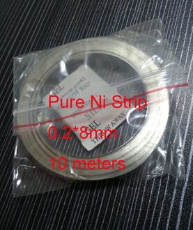 Zuiver Nikkel Strip voor Wetenschappelijk onderzoek, 18650 batterij lassen Maat: 0.2*8mm