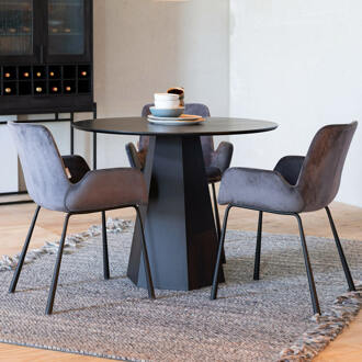 Zuiver Pilar Eettafel - Ø 100 cm - Zwart