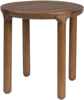 Zuiver Ronde Bijzettafel 'Storm' Eikenhout, 45cm, kleur Walnoot