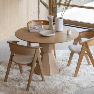 Zuiver Ronde Eettafel 'Lotus' Eikenhout, 120cm - 120 cm