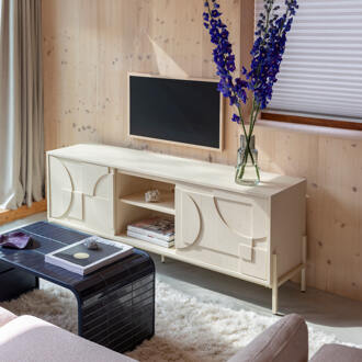 Zuiver TV-meubel 'Faces' Eikenhout, 160cm, kleur Beige - 160 cm