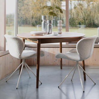 Zuiver Uitschuifbare Ronde Eettafel 'Twist' Walnoot, 120-160 x 120cm - 160 x 120cm