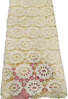 Zuiver Wit Afrikaanse Koord Kant Stof Nigeriaanse Guipure Koord Water Oplosbare Kant Voor Bruiloft Materiaal Naai YTB79 AS PIC2