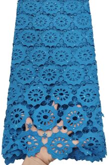 Zuiver Wit Afrikaanse Koord Kant Stof Nigeriaanse Guipure Koord Water Oplosbare Kant Voor Bruiloft Materiaal Naai YTB79 AS PIC5