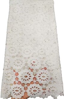 Zuiver Wit Afrikaanse Koord Kant Stof Nigeriaanse Guipure Koord Water Oplosbare Kant Voor Bruiloft Materiaal Naai YTB79 AS PIC8