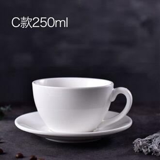 Zuiver Wit Creatieve Eenvoudige Koffie Kop En Schotel Set Keramische Cup Servies Huishoudelijke Koffiekopje 250ML