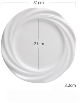 Zuiver Wit Westerse Diner Plaat Pasta Plaat Ontbijt Plaat Keramische Schijf Thuis Schotel Plaat Restaurant Dessertbord Creatieve Snack