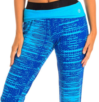 Zumba Dames Sport Piratenbroek met Dubbele Elastische Tailleband Z1B00312 Blauw - XS