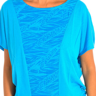 Zumba Dames-T-shirt met korte mouwen en ronde hals Z1T00685 Blauw - XS/S